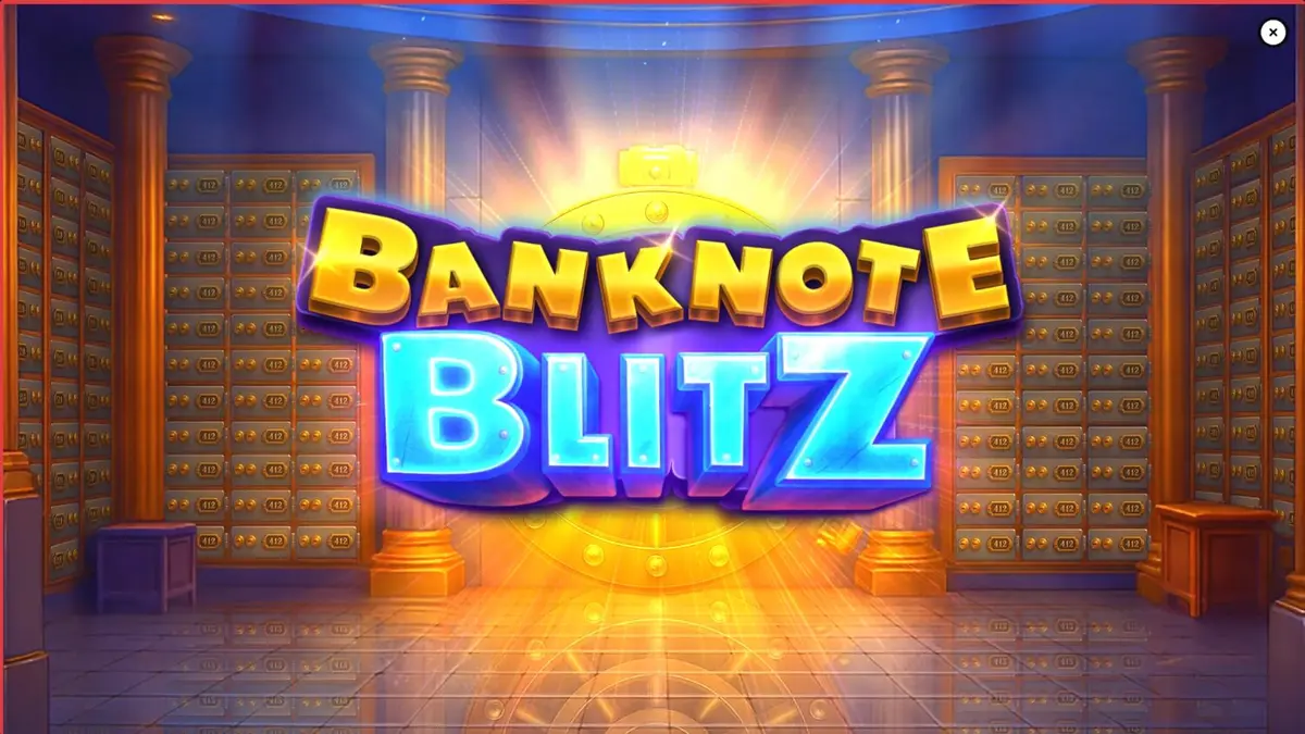 Interface do jogo Banknote Blitz com símbolos de notas e o Win Frame em destaque